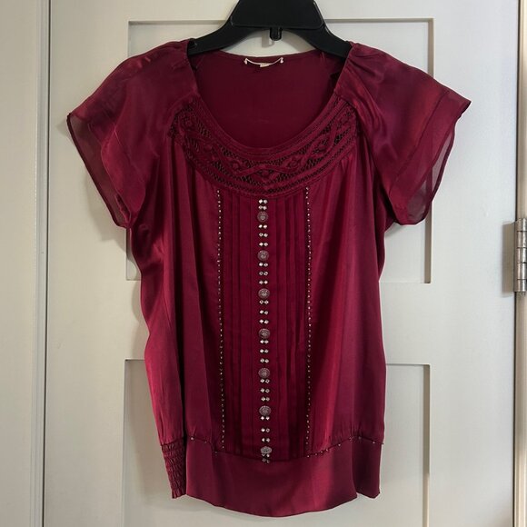 GORGEOUS Matty M Silk Lace Beaded Blouse size XS - Picture 1 of 6